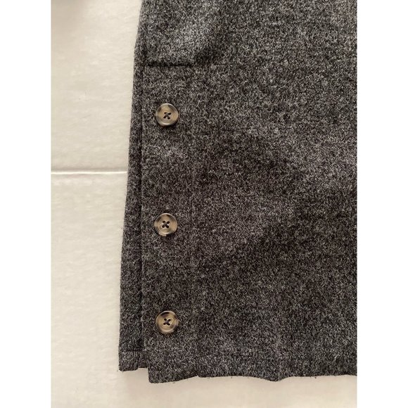 Banana Republic Womens Sweater Dress Gray Heathered Stretch Buttons Petites S - Picture 3 of 5